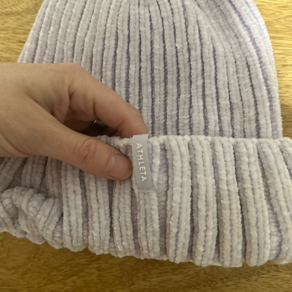 Lavender soft beanie from Athleta